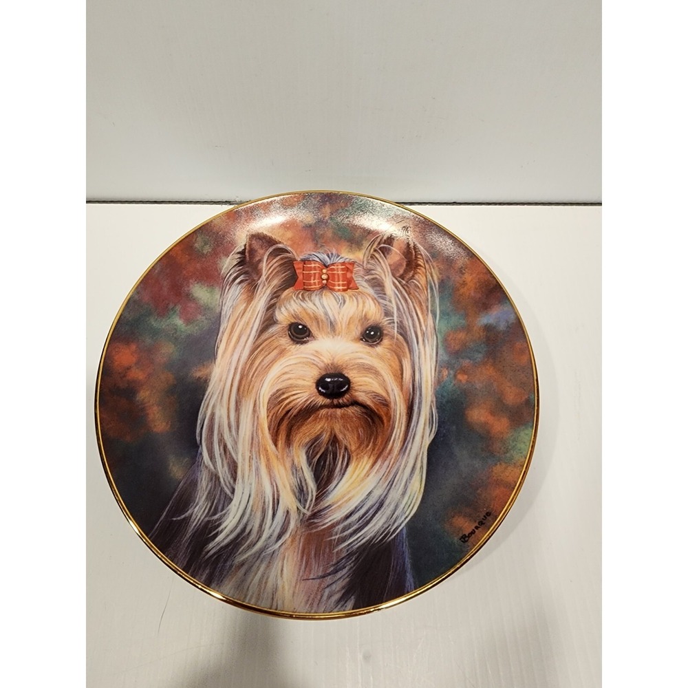 Danbury Mint Yorkie Pals Sweet Eyes  Collectible Plate  A4233